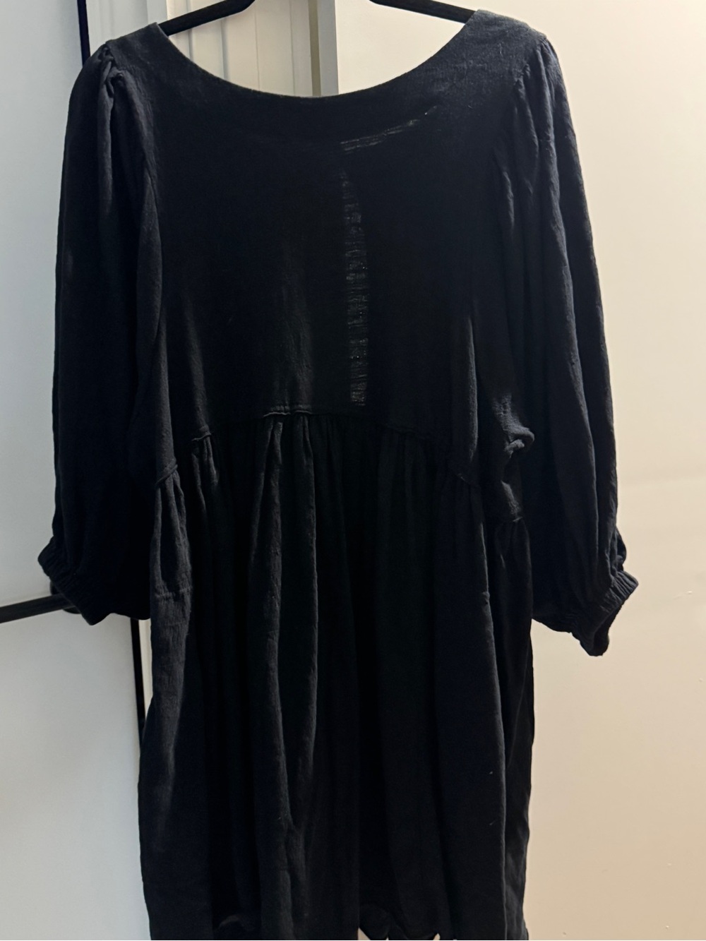 Free People Black Midi Babydoll Dress